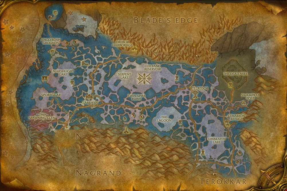 Zangarmarsh map