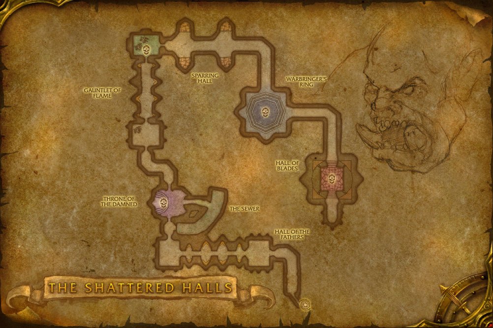 The Shattered Halls map