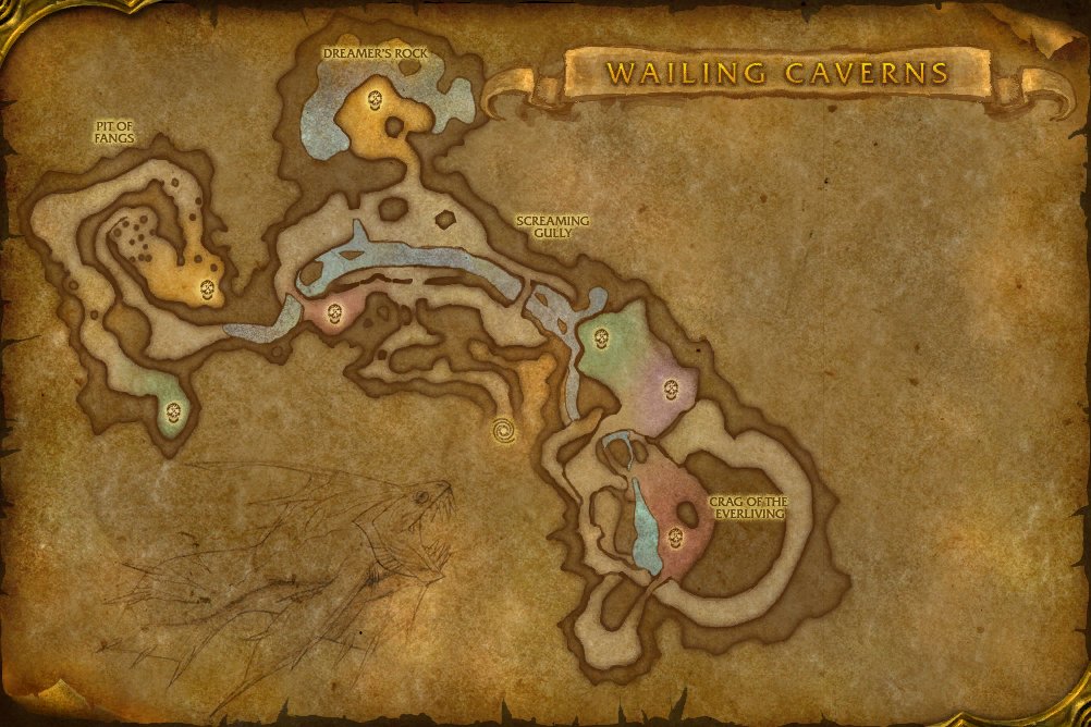 Wailing Caverns map