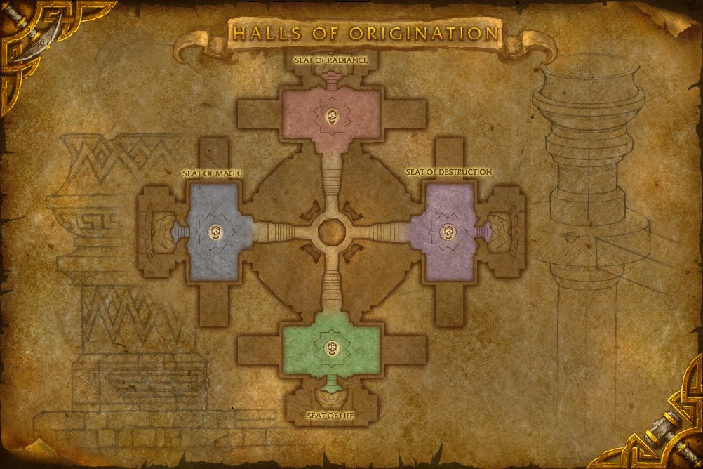Halls of Origination map