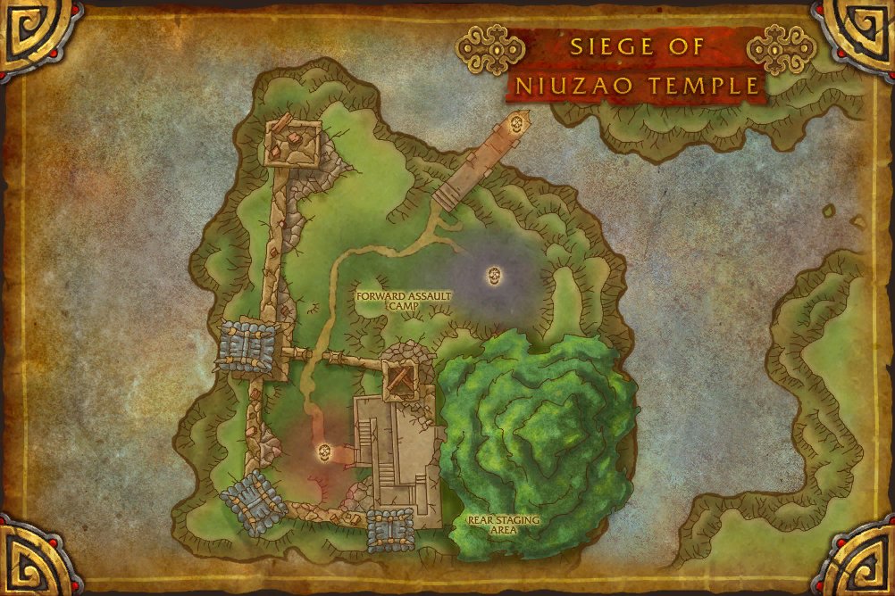 Siege of Niuzao Temple map