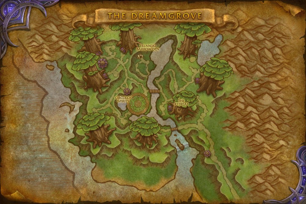 The Dreamgrove map