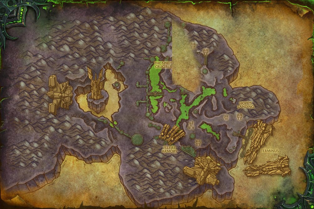 Antoran Wastes map